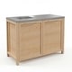 preview thumbnail 50 of 93, 100% Solid Wood Outdoor Kitchen Cabinet Set, Modular Patio BBQ Island Sideboard Buffet Pantry