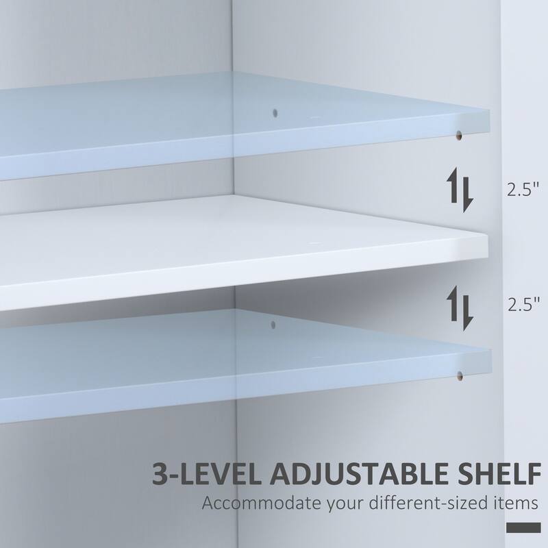 HOMCOM Modern Kitchen Sideboard, Buffet Cabinet with 2 Storage Cupboard, Glass Doors