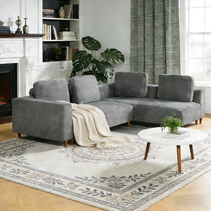 Christopher Knight Home - Modular 109" Soft Upholstered L-Shaped Sectional Sofa