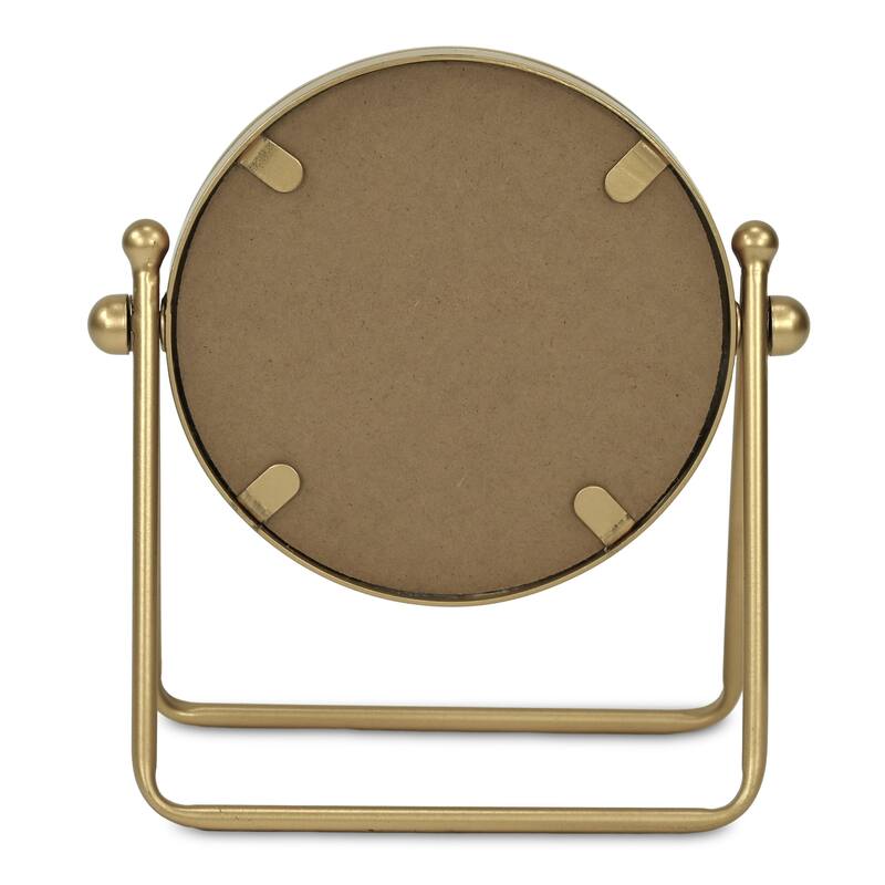 Clarimond 7" Round Swivel Metal Table Mirror - N/A