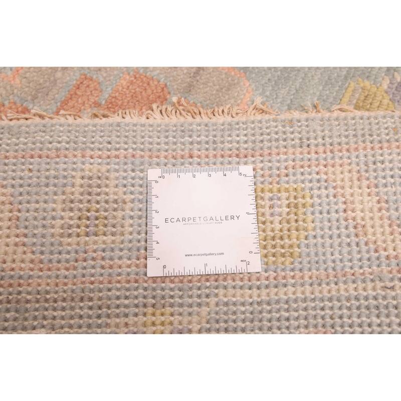 ECARPETGALLERY Hand-knotted Modern Oushak Sage Wool Rug - 8'11 x 11'9