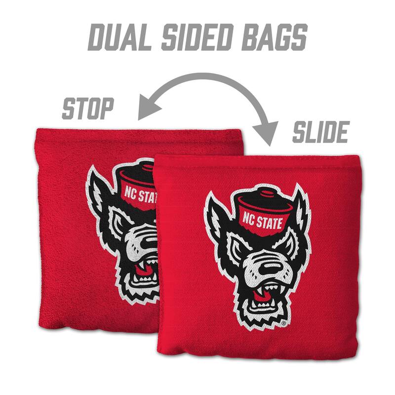 NC State Wolfpack NCAA Dual Sided Pro Stop & Slide Cornhole Bags