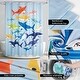 preview thumbnail 5 of 3, Colorful Sharks Shower Curtain - Multi - 70x72