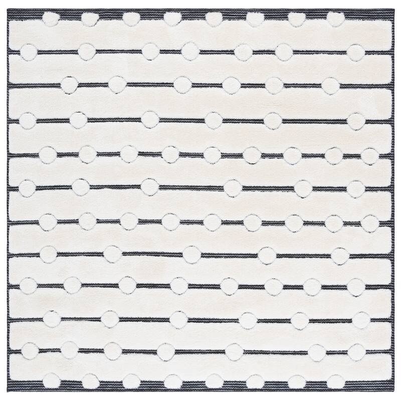 SAFAVIEH Celebrity Annetraud Modern Rug - 6'7" Square - Ivory/Black