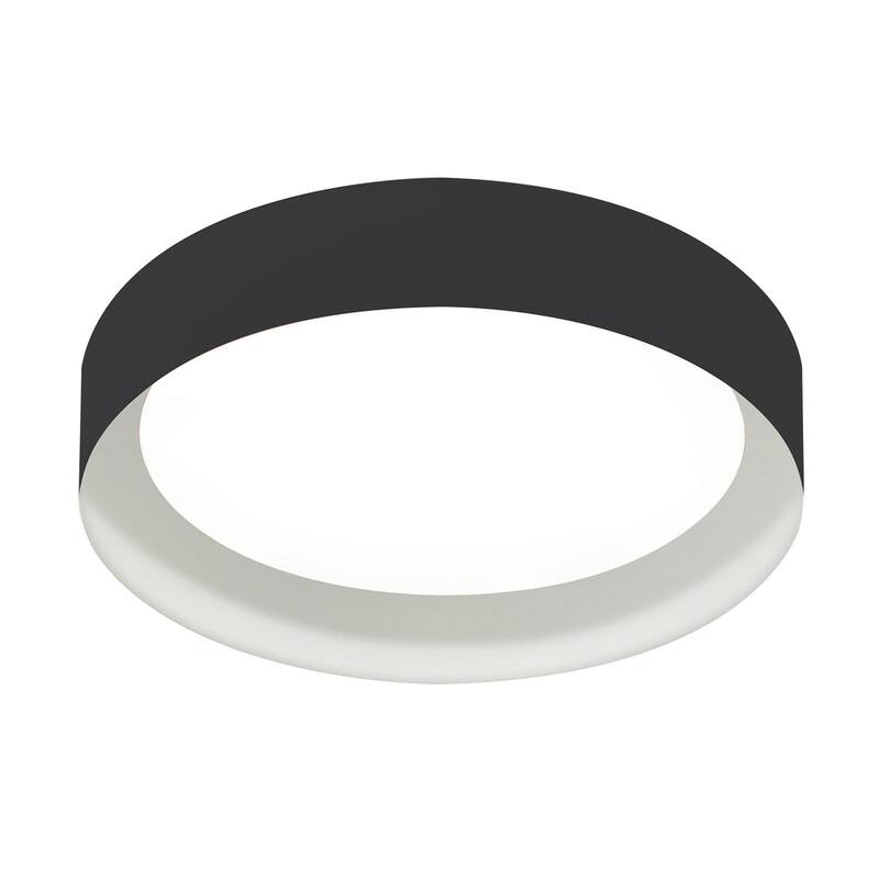 AFX Reveal 16-inch Flush Mount, Acrylic Shade - 120V - Black/White