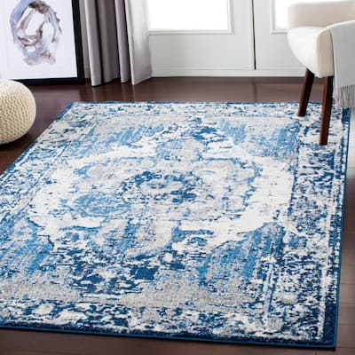Livabliss Amalia Distressed Medallion Area Rug