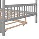 preview thumbnail 10 of 9, Full Size Wooden House-Shaped Bed with Twin Trundle ,Classic Design with Whimsical Sky Roof