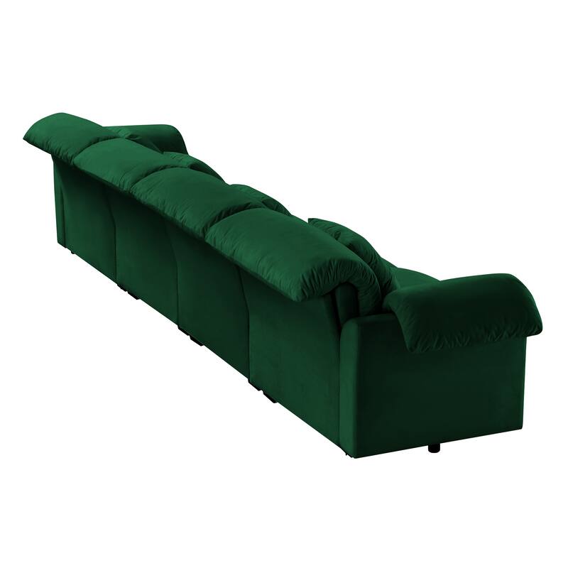 154.7" Velvet 4-Seater Oversized Sofa, Cloud Cushions and Storage Seats