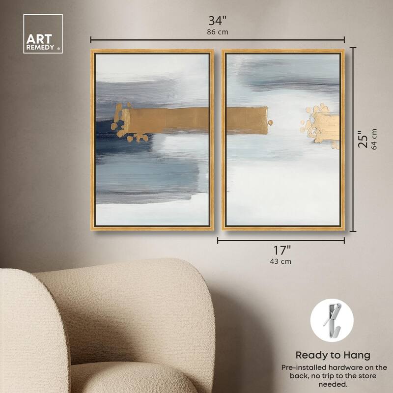 Azure Horizon III Canvas Set of 2 by Art Remedy