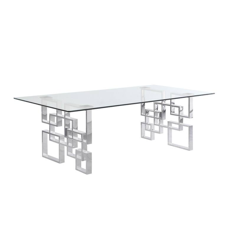 Best Quality Furniture D223/4-SC320-7 Dining Set with 95" 15mm Glass