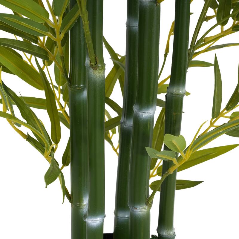 5' Artificial Bamboo with Black Plastic Pot, Set of 2