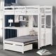 preview thumbnail 1 of 4, Furniture of America Aurelian Modern Twin 3-in-1 White Solid Pinewood Loft Bed with Desk and Convertible Bench White