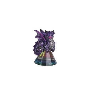 Q-Max 3.5"H Purple Dragon Standing on Pyramid Glass Statue Fantasy ...