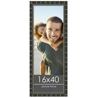 16x40 Bamboo Black Complete Wood Panoramic Frame with UV Acrylic, Foam ...