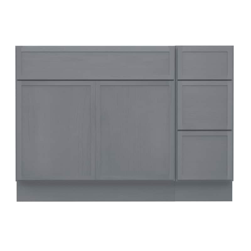 Vanity Art 51" Birch Freestanding Bathroom Vanity Cabinet without Top
