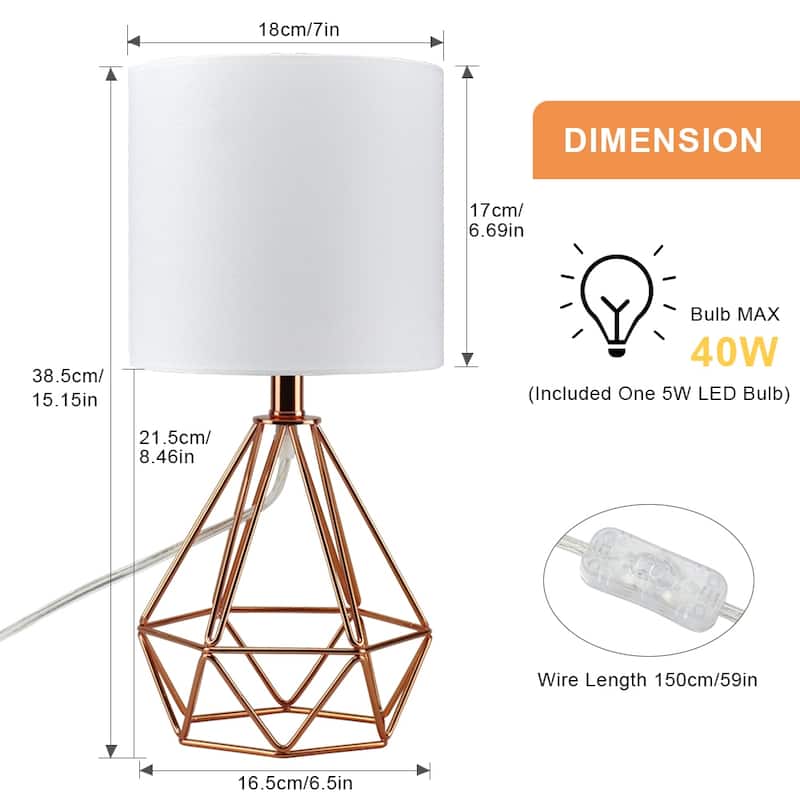 Depuley Bedroom Bedside Table Lamp Fabric Nightstand Light Shade - N/A