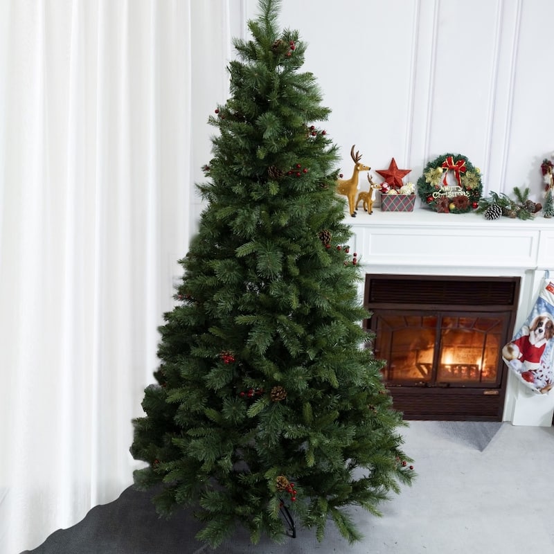 7FT Artificial Realistic Christmas Tree with PE/PVC Blend Foliage