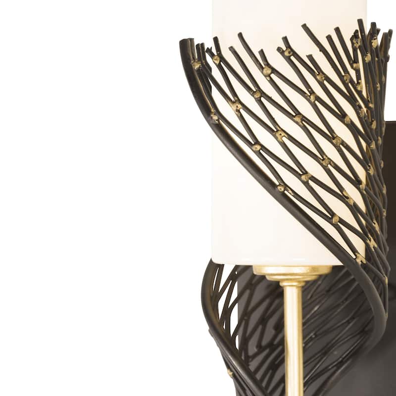 Varaluz Flow 1-Light Wall Sconce - Matte Black/French Gold