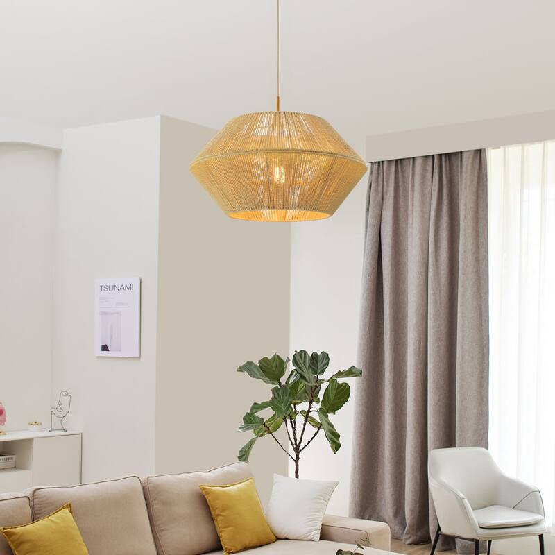 Globe Electric 65470 Terra 25" Wide Pendant with Paper Twine Shade