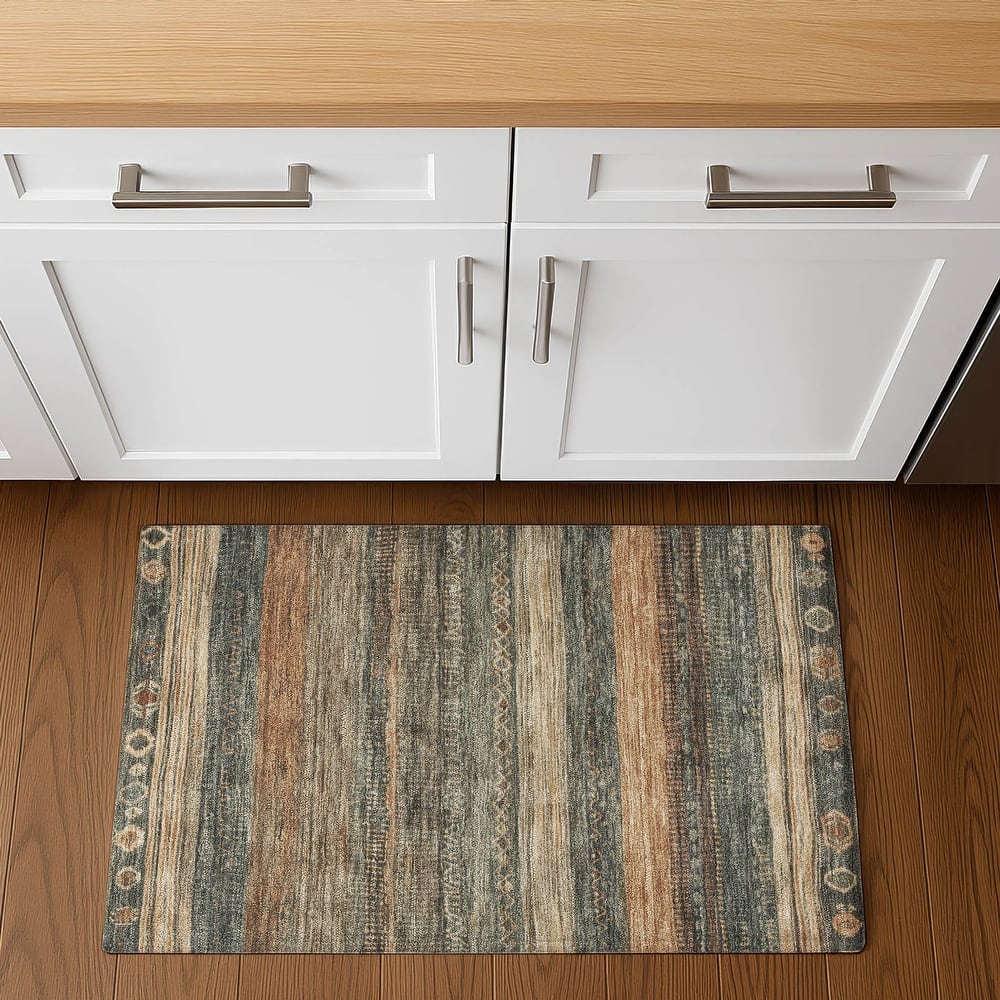 Premium Washable Super Soft Global Stripes Mayfield Rug