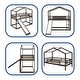 preview thumbnail 16 of 14, Twin Over Twin Bunk Bed with Roof, Slide and Ladder