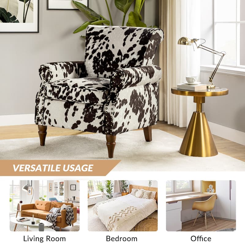 Nyctelius Nailhead Trim Traditional Accent Armchair with Rolled Arms by HULALA HOME