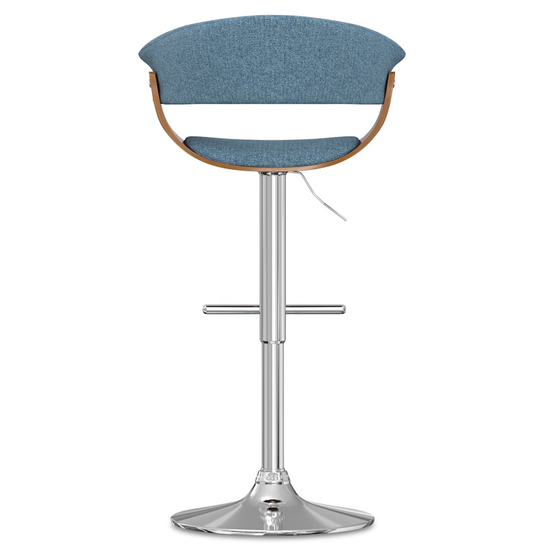 WYNDENHALL Caylor Mid Century Modern Adjustable Swivel Bar Stool - 18.5" D x 23.8" W x 35.75-44"H