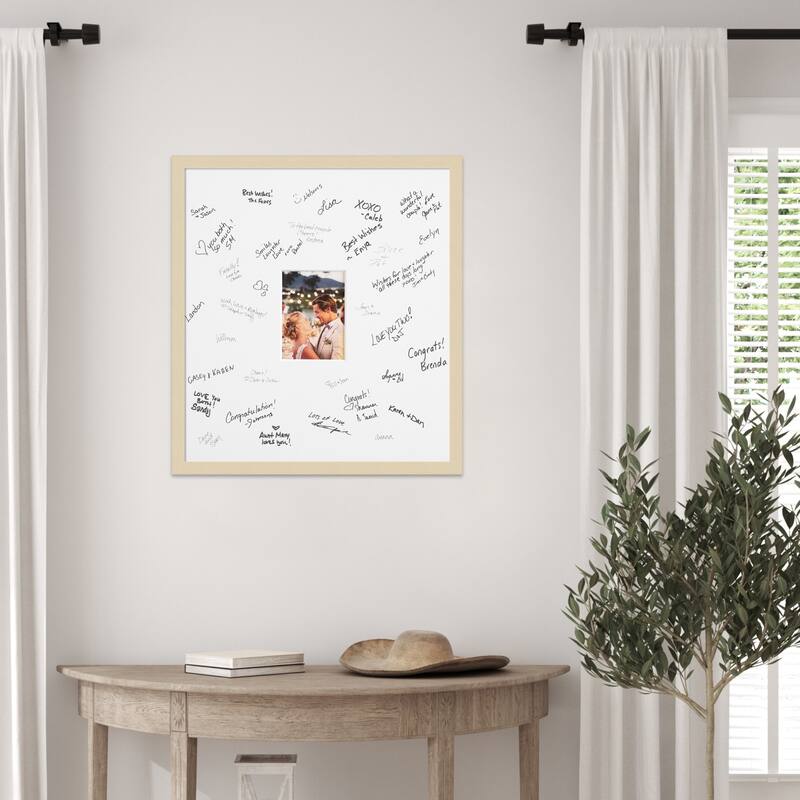Svelte Signature Mat Picture Frame - Autograph Photo Frame Guest Book Alternative for Weddings, Graduations, or Retirement