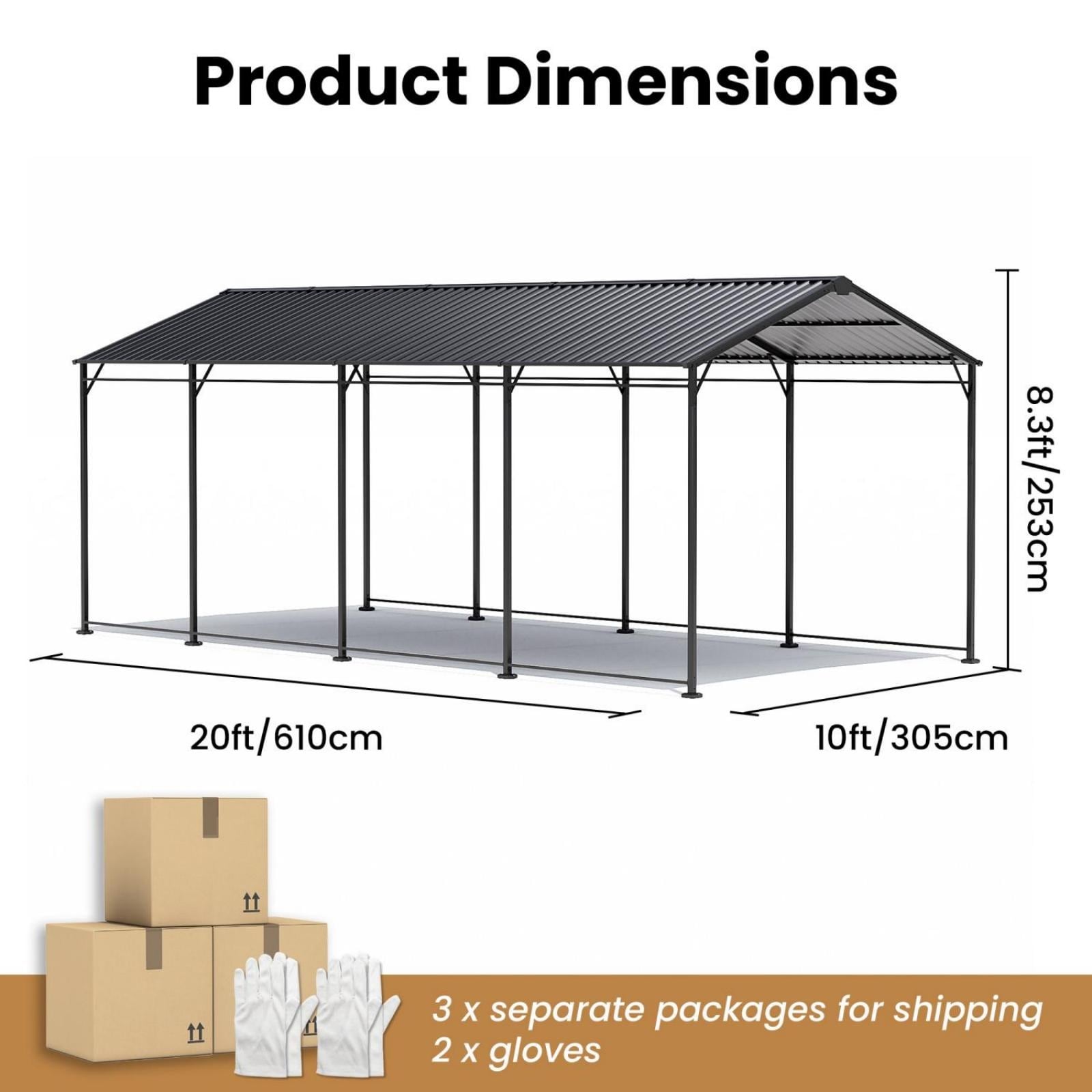 １m350円☆カントリーレース☆ご希望サイズ COSIEST Outdoor Steel Carport - On Sale - Overstock - 40282834