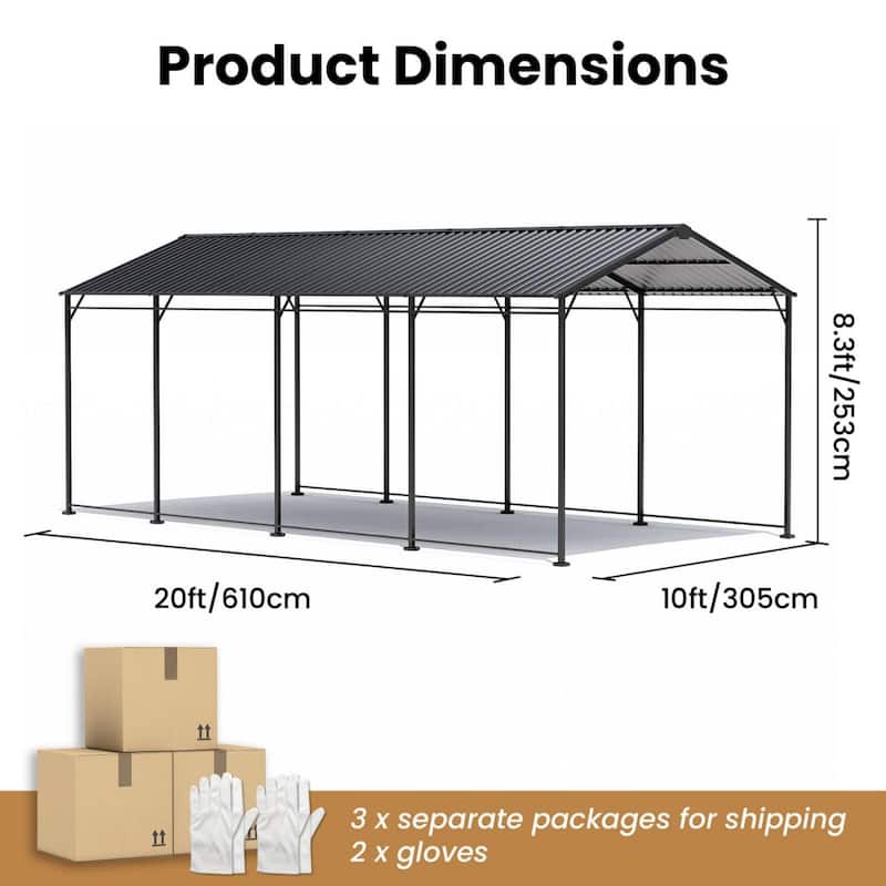 COSIEST Outdoor Steel Carport
