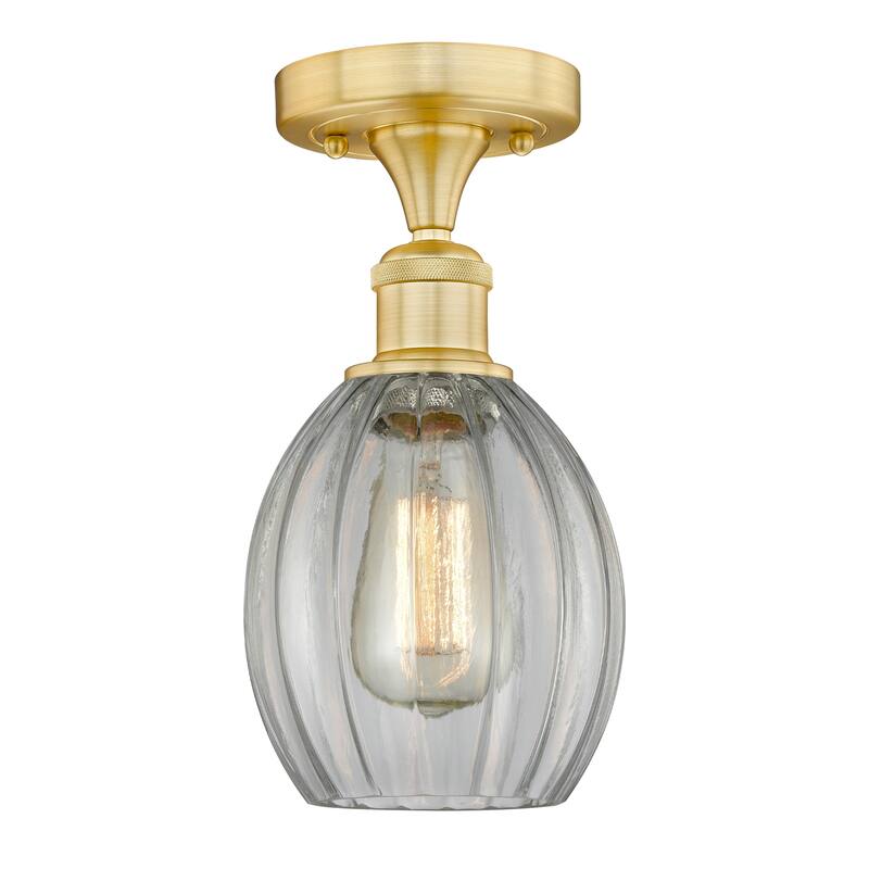Innovations Lighting Eaton - 1 Light 6" Semi-Flush Mount - Clear/Satin Gold