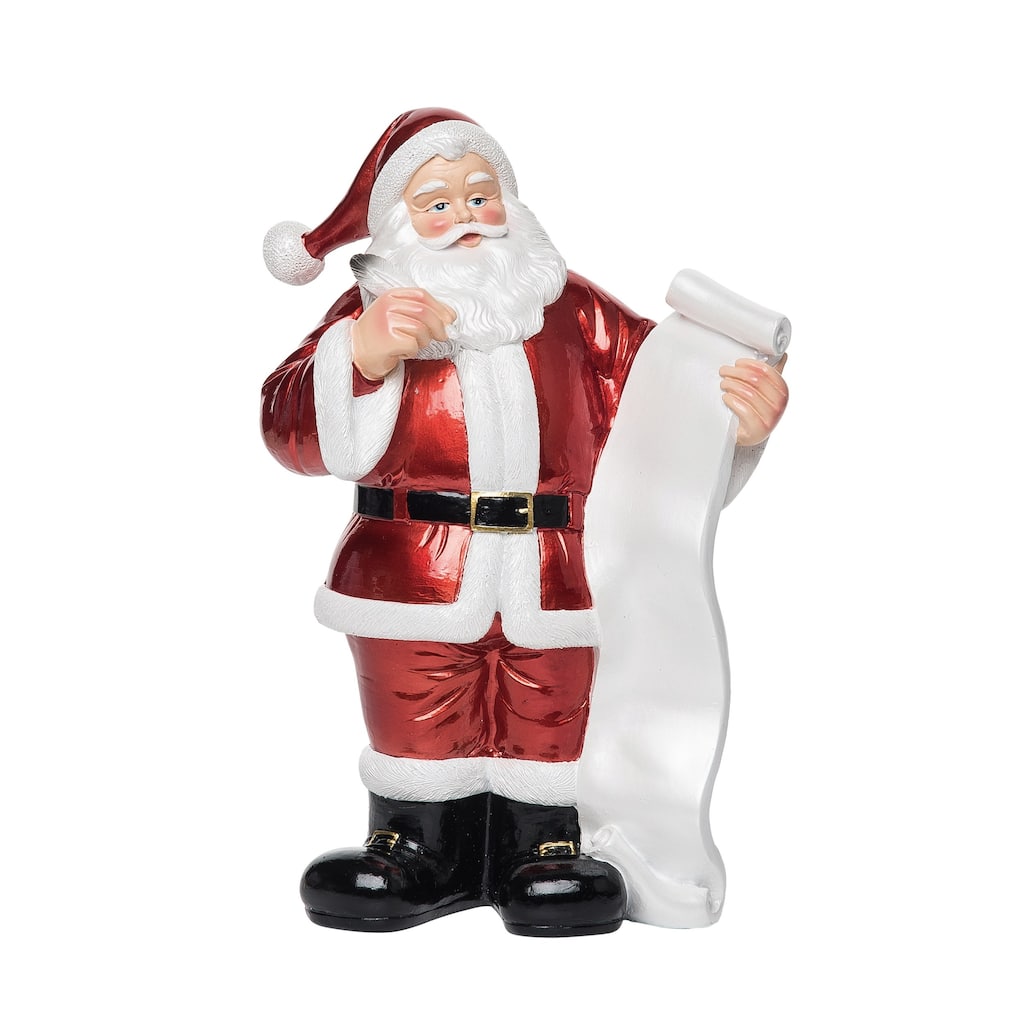 Transpac Resin 12.8 in. Multicolored Christmas Shiny Classic Santa Decor