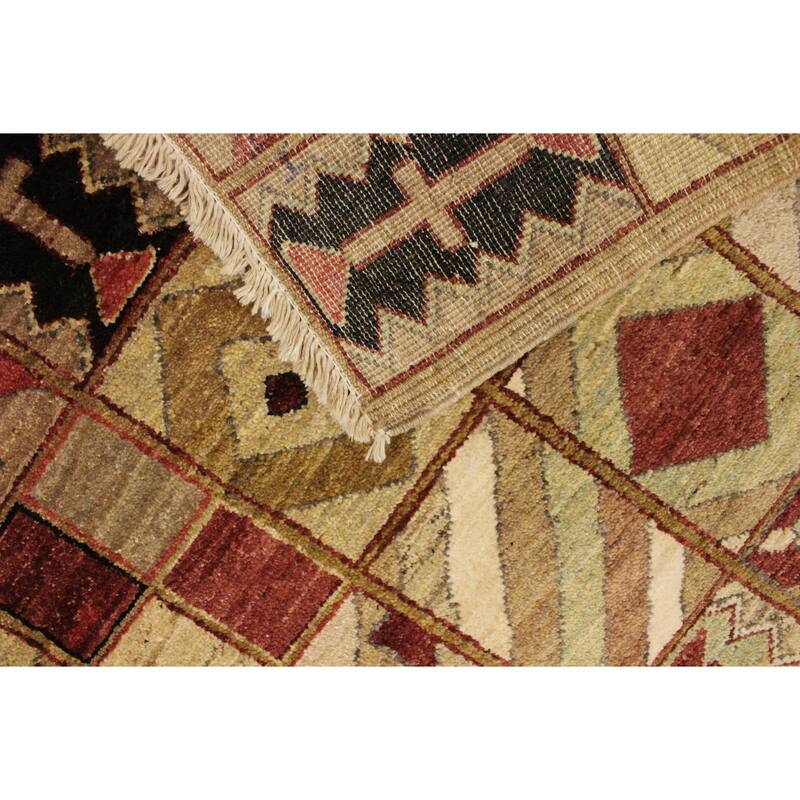 Rustica Mosaic Gabbeh Hand-Knotted Wool Area Rug
