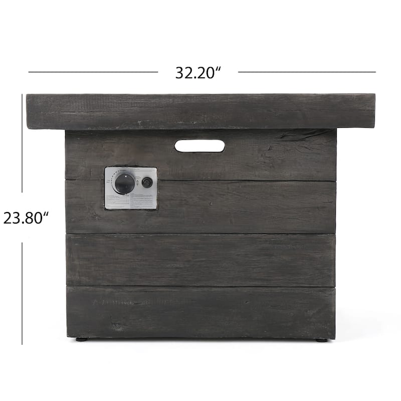 Dakota Magnesium Oxide Square Gas Fire Pit by Christopher Knight Home