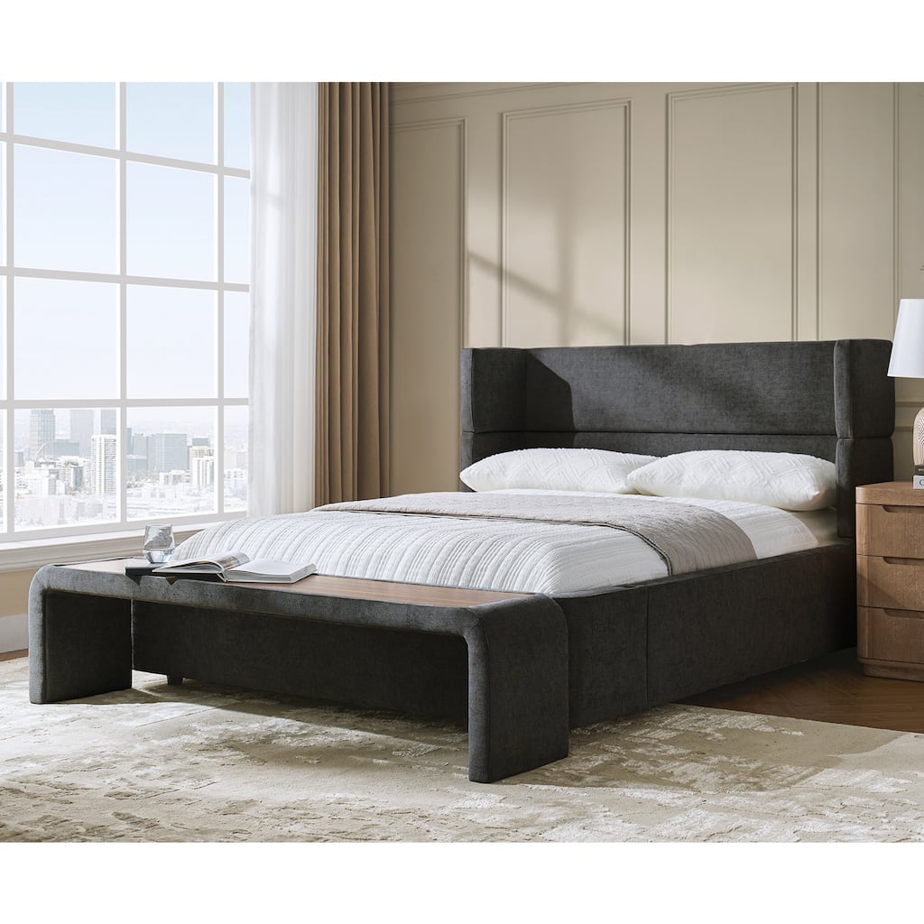 Kenneth Mordern Upholstered Bed with Four Interchangeable Configurations and Bedside Tables by HULALA HOME