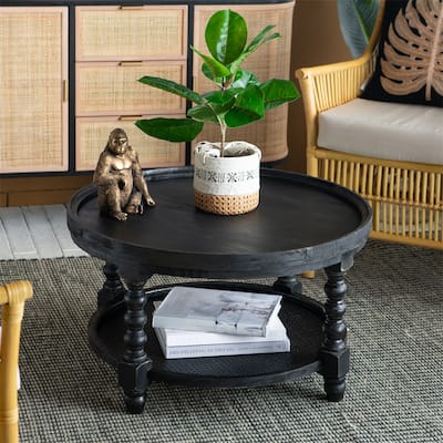 2-Tiered Side Tabel, Natural End Tabel for Lving Room Bedroom Entryway