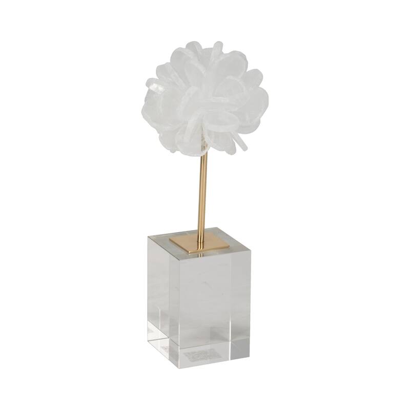 Sagebrook Home JLiliana Crystal Flower Statuary, Perfect for Decor