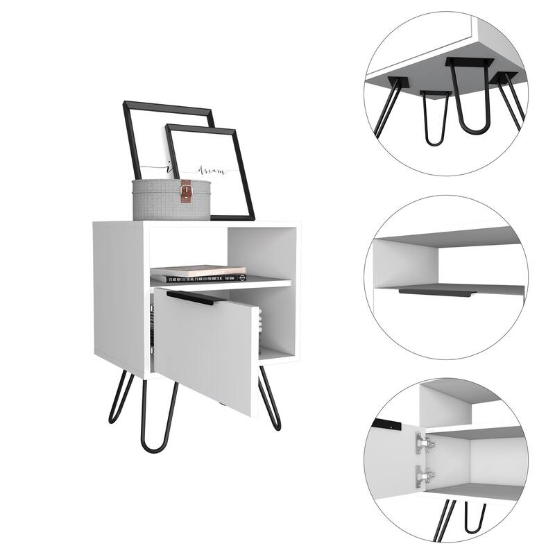 Modern Nightstand with 1 Drawer and 1-Shelf End Table Side Table Night Stand Bedside Table for Bedroom, Living Room