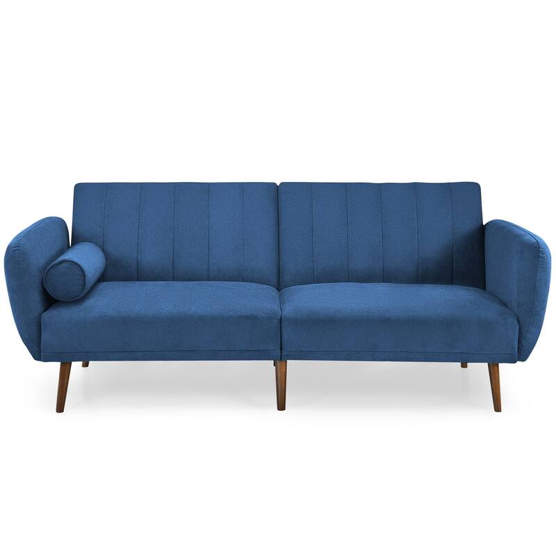 Gymax Modern Sofa Bed Convertible Futon Sofa w/ 3-Level Adjustable - 82.5'' x 34'' x 32''