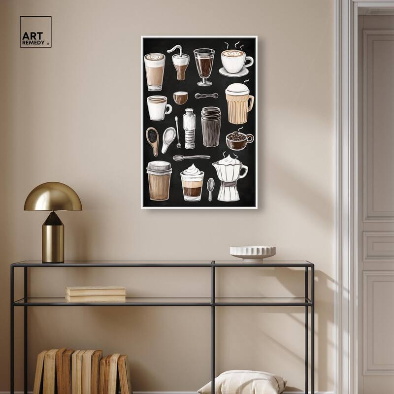 Coffee Chalkboard Canvas by Art Remedy