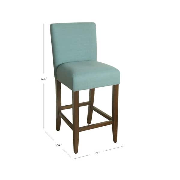 HomePop 29-inch Bar Height Textured Aqua Upholstered Barstool