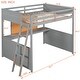 preview thumbnail 3 of 23, Modern Versatility Full size Wooden Loft Bed with Desk and Writing Board, No Box Spring Required, Maximized space