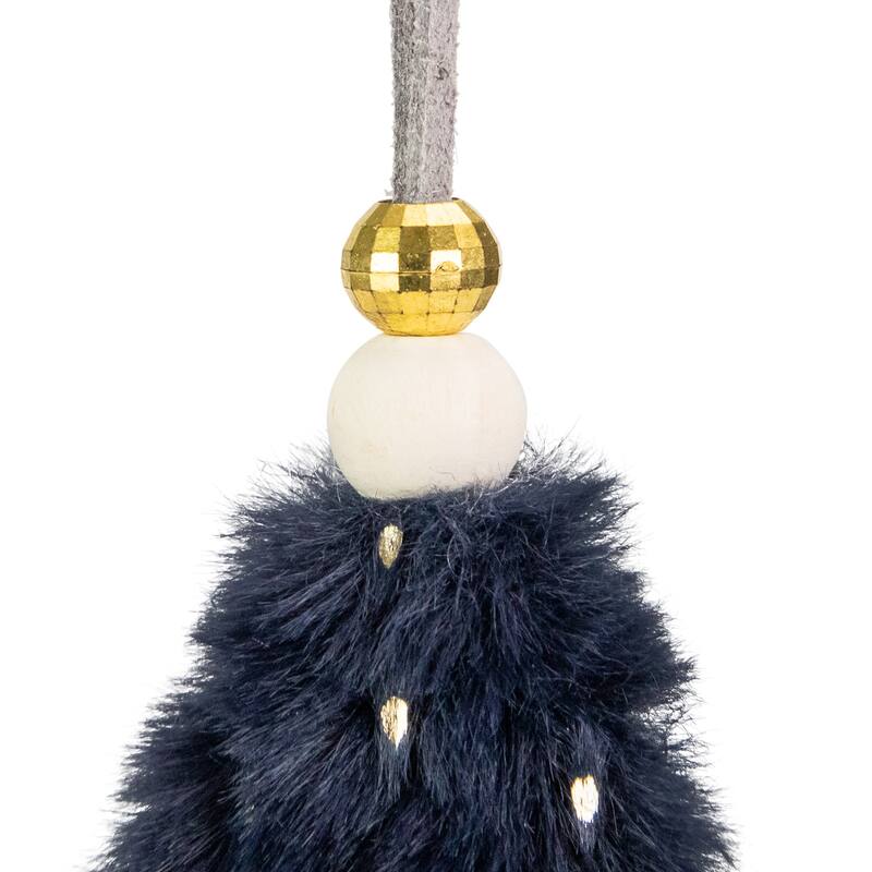 5.5" Blue and Gold Plush Star Christmas Ornament