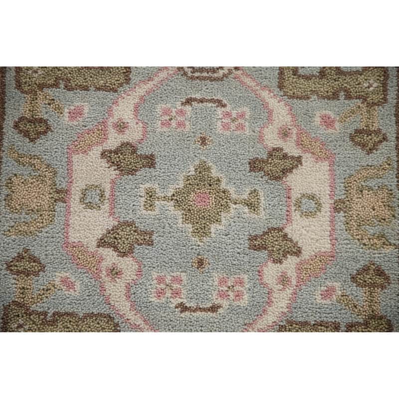 Transitional Oushak Style Runner Rug Hand-knotted Wool Carpet - 2'7"x 10'0"