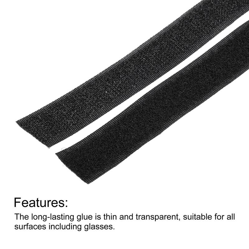 Self Adhesive Cable Ties 10 Meters 20mm Hook and Loop Cord Wraps Black Fasten