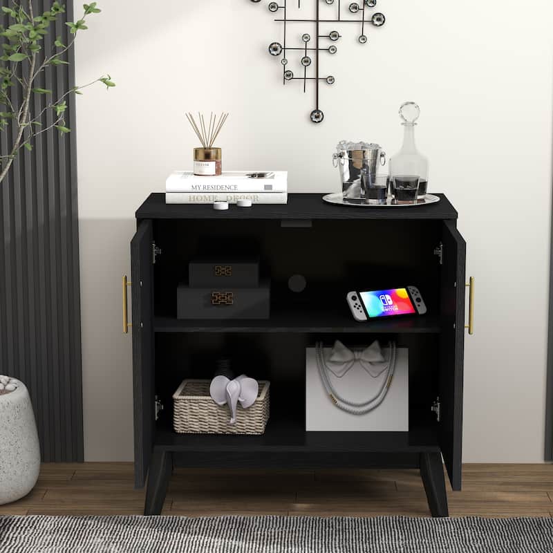 Mid Century Modern Fluted Sideboard Cabinet