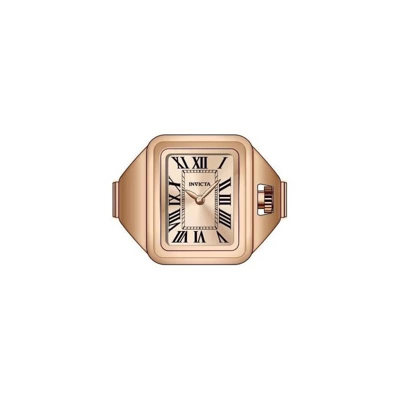 Invicta Women's 49896 Mini Quartz PC10 Rose Gold Dial Ring Watch - Rose Gold