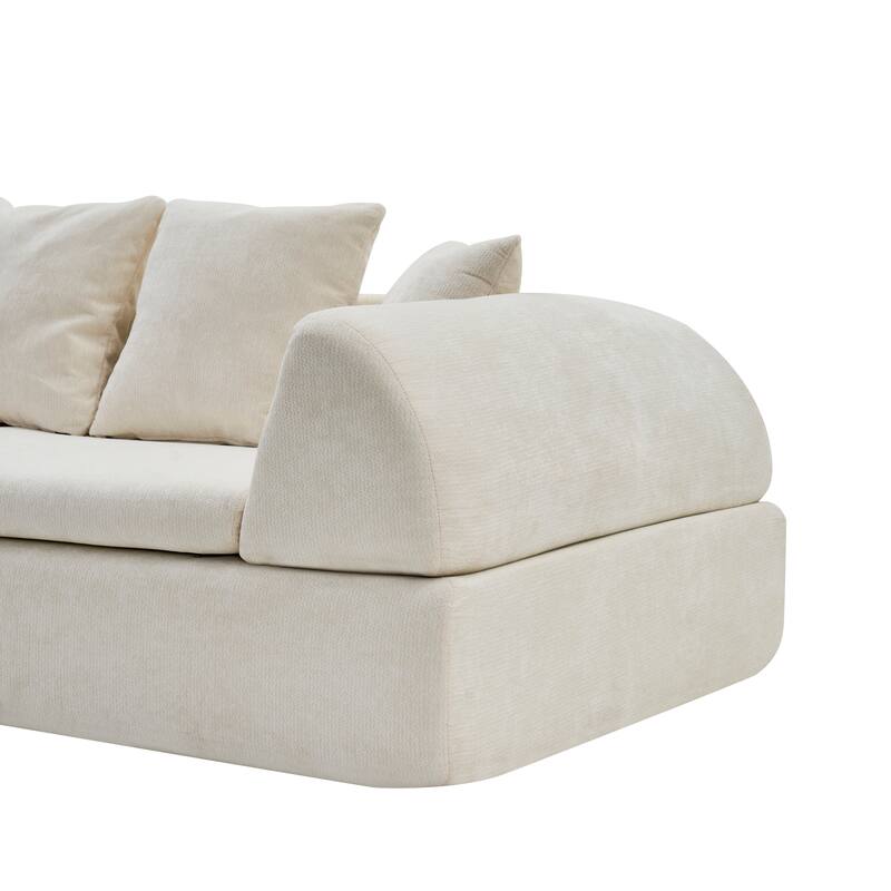 Cloud Modular Sectional Sofa, Boneless Sectional Couch with Ottoman, Modern Lounge Sofa