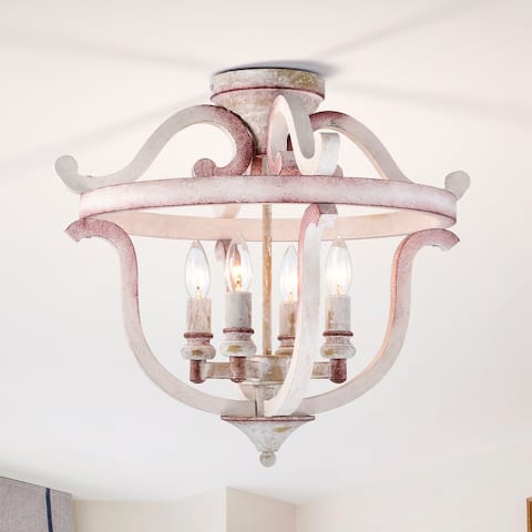 Momali 20 Inch Antique Semi Flush Mount with 4 Light