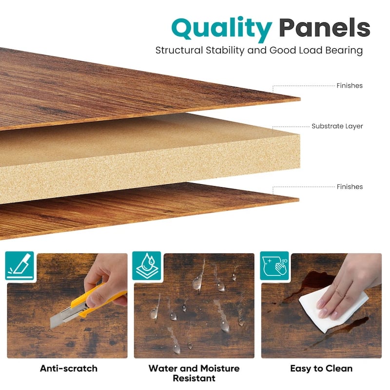 TV Stand with Fabric Drawers, TV - Entertainment Center and Industrial TV Console Table with Open Storage Shelves